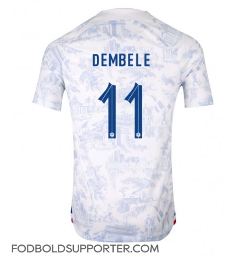 Billige Frankrig Ousmane Dembele #11 Udebanetrøje VM 2022 Kort ærmer