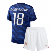 Billige Frankrig Warren Zaire-Emery #18 Hjemmebanetrøje Børn VM 2026 Kort ærmer (+ bukser)
