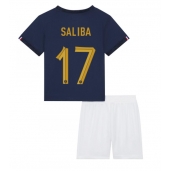 Billige Frankrig William Saliba #17 Hjemmebanetrøje Børn VM 2022 Kort ærmer (+ bukser)