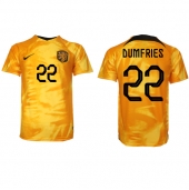 Billige Holland Denzel Dumfries #22 Hjemmebanetrøje VM 2022 Kort ærmer