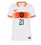 Billige Holland Frenkie de Jong #21 Udebanetrøje Dame VM 2026 Kort ærmer