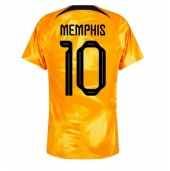 Billige Holland Memphis Depay #10 Hjemmebanetrøje VM 2022 Kort ærmer