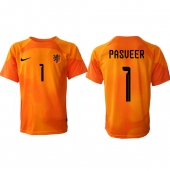 Billige Holland Remko Pasveer #1 Målmand Udebanetrøje VM 2022 Kort ærmer