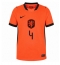 Billige Holland Virgil van Dijk #4 Hjemmebanetrøje Dame VM 2026 Kort ærmer
