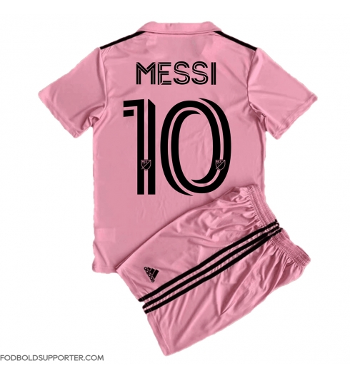 Billige Inter Miami Lionel Messi #10 Hjemmebanetrøje Børn 2023-24 Kort ærmer (+ bukser)