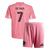 Billige Inter Miami Rodrigo De Paul #7 Hjemmebanetrøje Børn 2025-26 Kort ærmer (+ bukser)