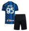 Billige Inter Milan Alessandro Bastoni #95 Hjemmebanetrøje Børn 2024-25 Kort ærmer (+ bukser)