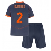 Billige Inter Milan Denzel Dumfries #2 Tredje trøje Børn 2025-26 Kort ærmer (+ bukser)