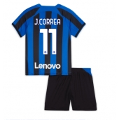 Billige Inter Milan Joaquin Correa #11 Hjemmebanetrøje Børn 2022-23 Kort ærmer (+ bukser)