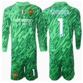 Billige Inter Milan Yann Sommer #1 Målmand Hjemmebanetrøje Børn 2024-25 Lange ærmer (+ bukser)