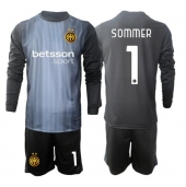Billige Inter Milan Yann Sommer #1 Målmand Hjemmebanetrøje Børn 2025-26 Lange ærmer (+ bukser)