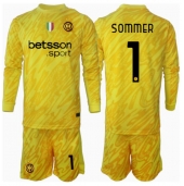 Billige Inter Milan Yann Sommer #1 Målmand Udebanetrøje Børn 2024-25 Lange ærmer (+ bukser)