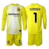 Billige Inter Milan Yann Sommer #1 Målmand Udebanetrøje Børn 2025-26 Lange ærmer (+ bukser)