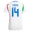 Billige Italien Federico Chiesa #14 Udebanetrøje Dame EM 2024 Kort ærmer