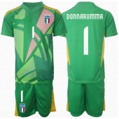 Billige Italien Gianluigi Donnarumma #1 Målmand Udebanetrøje Børn EM 2024 Kort ærmer (+ bukser)