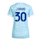 Billige Juventus Jonathan David #30 Udebanetrøje Dame 2025-26 Kort ærmer