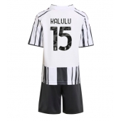 Billige Juventus Pierre Kalulu #15 Hjemmebanetrøje Børn 2025-26 Kort ærmer (+ bukser)