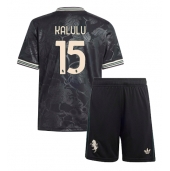 Billige Juventus Pierre Kalulu #15 Tredje trøje Børn 2025-26 Kort ærmer (+ bukser)