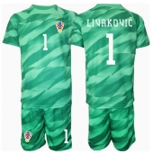 Billige Kroatien Dominik Livakovic #1 Målmand Udebanetrøje Børn EM 2024 Kort ærmer (+ bukser)