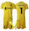 Billige Liverpool Alisson Becker #1 Målmand Tredje trøje Børn 2024-25 Kort ærmer (+ bukser)