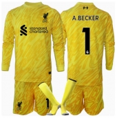 Billige Liverpool Alisson Becker #1 Målmand Tredje trøje Børn 2024-25 Lange ærmer (+ bukser)