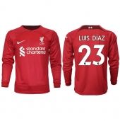 Billige Liverpool Luis Diaz #23 Hjemmebanetrøje 2022-23 Lange ærmer
