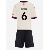 Billige Liverpool Milos Kerkez #6 Udebanetrøje Børn 2025-26 Kort ærmer (+ bukser)