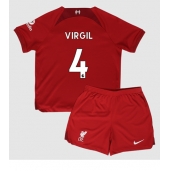 Billige Liverpool Virgil van Dijk #4 Hjemmebanetrøje Børn 2022-23 Kort ærmer (+ bukser)