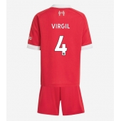 Billige Liverpool Virgil van Dijk #4 Hjemmebanetrøje Børn 2025-26 Kort ærmer (+ bukser)
