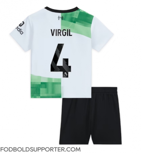 Billige Liverpool Virgil van Dijk #4 Udebanetrøje Børn 2023-24 Kort ærmer (+ bukser)