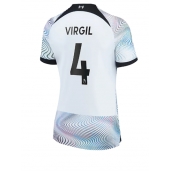 Billige Liverpool Virgil van Dijk #4 Udebanetrøje Dame 2022-23 Kort ærmer