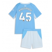 Billige Manchester City Abdukodir Khusanov #45 Hjemmebanetrøje Børn 2026-27 Kort ærmer (+ bukser)