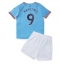 Billige Manchester City Erling Haaland #9 Hjemmebanetrøje Børn 2022-23 Kort ærmer (+ bukser)