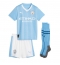 Billige Manchester City Erling Haaland #9 Hjemmebanetrøje Børn 2023-24 Kort ærmer (+ bukser)