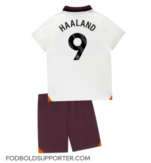 Billige Manchester City Erling Haaland #9 Udebanetrøje Børn 2023-24 Kort ærmer (+ bukser)