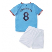Billige Manchester City Ilkay Gundogan #8 Hjemmebanetrøje Børn 2022-23 Kort ærmer (+ bukser)