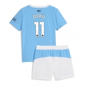 Billige Manchester City Jeremy Doku #11 Hjemmebanetrøje Børn 2025-26 Kort ærmer (+ bukser)