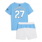Billige Manchester City Matheus Nunes #27 Hjemmebanetrøje Børn 2025-26 Kort ærmer (+ bukser)