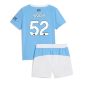 Billige Manchester City Oscar Bobb #52 Hjemmebanetrøje Børn 2025-26 Kort ærmer (+ bukser)