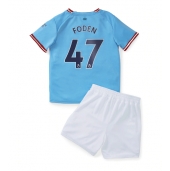 Billige Manchester City Phil Foden #47 Hjemmebanetrøje Børn 2022-23 Kort ærmer (+ bukser)