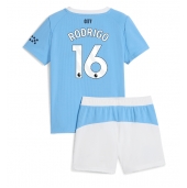 Billige Manchester City Rodri Hernandez #16 Hjemmebanetrøje Børn 2025-26 Kort ærmer (+ bukser)