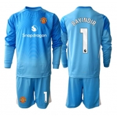 Billige Manchester United Altay Bayindir #1 Målmand Hjemmebanetrøje Børn 2025-26 Lange ærmer (+ bukser)