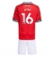Billige Manchester United Amad Diallo #16 Hjemmebanetrøje Børn 2025-26 Kort ærmer (+ bukser)