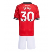 Billige Manchester United Benjamin Sesko #30 Hjemmebanetrøje Børn 2025-26 Kort ærmer (+ bukser)