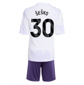 Billige Manchester United Benjamin Sesko #30 Udebanetrøje Børn 2025-26 Kort ærmer (+ bukser)