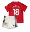 Billige Manchester United Casemiro #18 Hjemmebanetrøje Børn 2022-23 Kort ærmer (+ bukser)