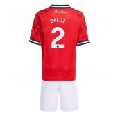 Billige Manchester United Diogo Dalot #2 Hjemmebanetrøje Børn 2025-26 Kort ærmer (+ bukser)