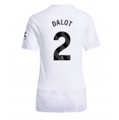 Billige Manchester United Diogo Dalot #2 Udebanetrøje Dame 2025-26 Kort ærmer
