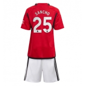 Billige Manchester United Jadon Sancho #25 Hjemmebanetrøje Børn 2023-24 Kort ærmer (+ bukser)