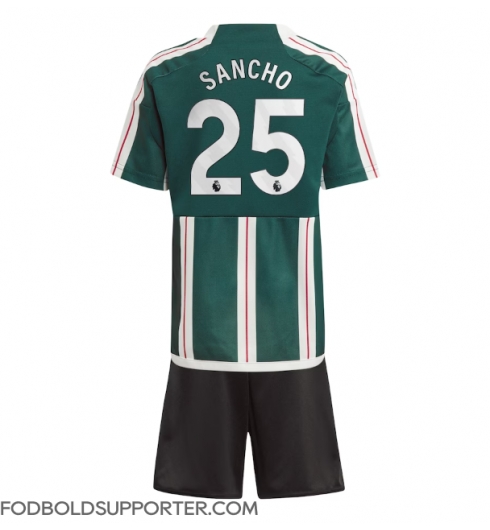 Billige Manchester United Jadon Sancho #25 Udebanetrøje Børn 2023-24 Kort ærmer (+ bukser)